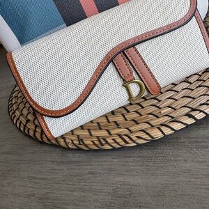 (Sold) Elegant Beige and Brown Clutch/Wallet